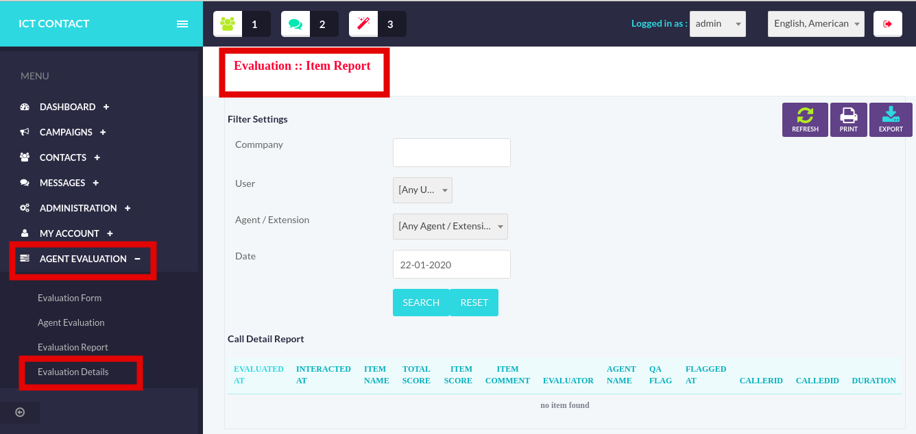 ICTContact-Evaluation-Item-Report, Unified-Contact-centre