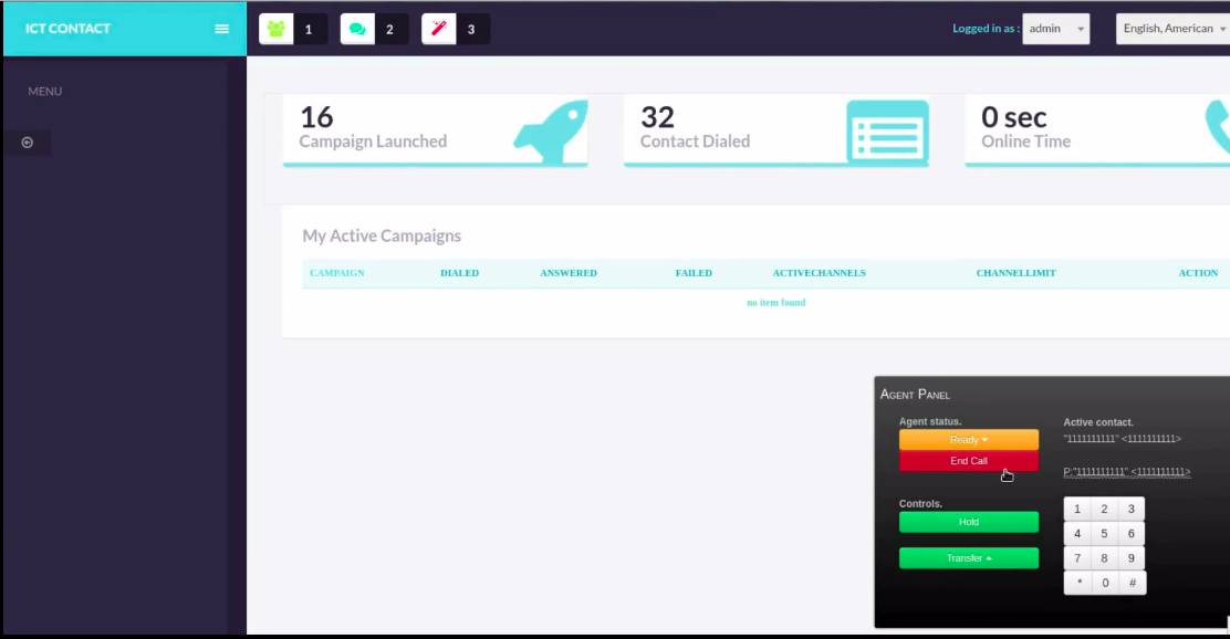 Webrtc-Agent-panel, CRM-With-Telephony, Agent-status-controls